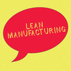 Word writing text Lean Manufacturing. Business concept for Waste Minimization without sacrificing productivity.