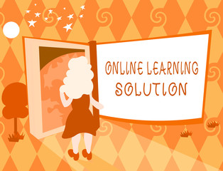 Word writing text Online Learning Solution. Business concept for use of Electronic access to Educational Curriculum.