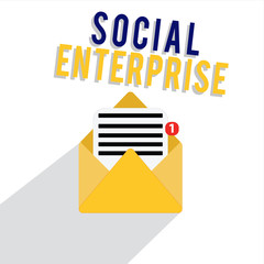 Word writing text Social Enterprise. Business concept for Business that makes money in a socially responsible way.