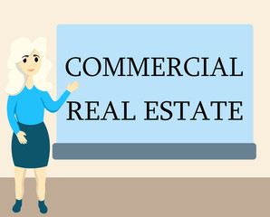 Writing note showing Commercial Real Estate. Business photo showcasing Income Property Building or Land for Business Purpose.