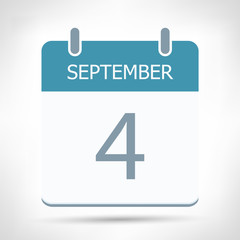 September  4 - Calendar Icon - Calendar flat design template