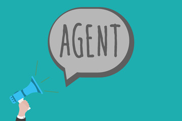 Text sign showing Agent. Conceptual photo Person manages contractual matter Organize transaction between parties.