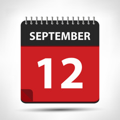 September 12 - Calendar Icon - Calendar design template