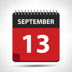 September 13 - Calendar Icon - Calendar design template