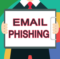 Text sign showing Email Phishing. Conceptual photo Emails that may link to websites that distribute malware.