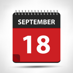 September 18 - Calendar Icon - Calendar design template