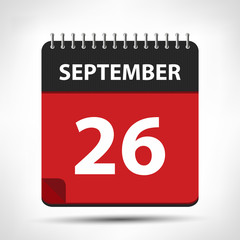 September 26 - Calendar Icon - Calendar design template