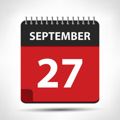 September 27 - Calendar Icon - Calendar design template