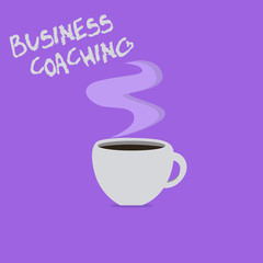 Handwriting text writing Business Coaching. Concept meaning Helping employees become more active Consulting an expert.
