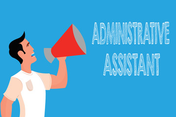 Word writing text Administrative Assistant. Business concept for Administration Support Specialist Clerical Tasks.