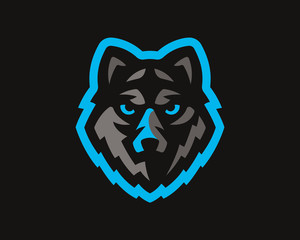 Wolf modern logo. Wolf emblem design template for a sport and eSport team.