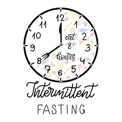Intermittent Fasting lettering vector illustration