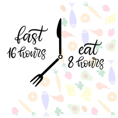 Intermittent Fasting lettering vector illustration