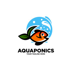 Aquaponics Logo Stock Vector Template