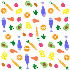 Food pattern vector illustration