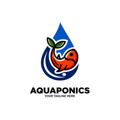 Aquaponics Logo Stock Vector Template