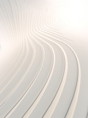 Fototapeta na wymiar Wave bend white abstract background surface. Digital illustration. 3d rendering