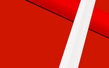 Abstract red and white surface polygonal wall ,low-poly background, 3d rendering