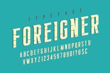 Obraz premium Original retro condensed alphabet, creative characters set.