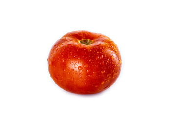Red, fresh tomato isolated on white background. Organic vegetables. Healthy eating concept.