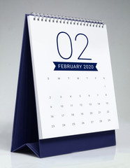 Simple desk calendar 2020 - February