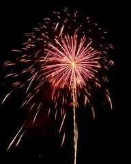 red fireworks in the sky