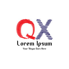Design of alphabet letter QX with wavy lines stripe as a logo for a company or business