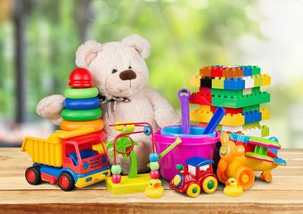 Toys collection isolated on  background