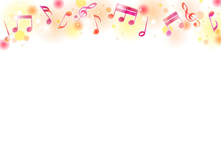秋色の音符のイラストの背景素材