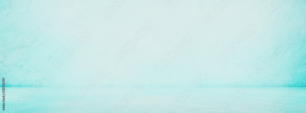 Poster wide blue aqua concrete painted texture background for banner plaster paint rough with vignette high
