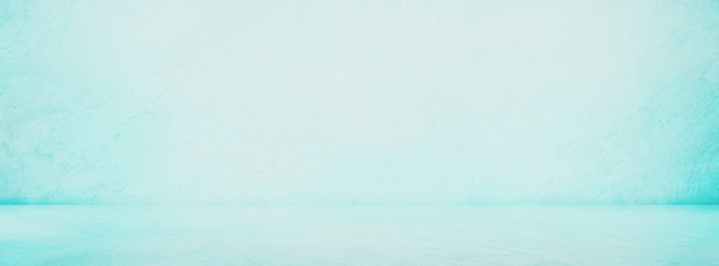 Wide Blue Aqua Concrete Painted Texture background for Banner plaster paint rough with vignette High resolution background for design blackdrop
