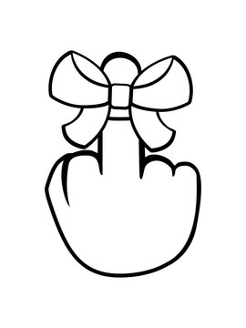 mittelfinger wichser zeigen beleidigen fick dich fuck you off hand finger b&ouml;se gemein schenken geschenk schleife lustig geburtstag feiern party cool clipart stinkefinger