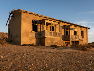 Abandoned buildings are left to rot in Kolmanskoppe, Namibia