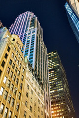 Fototapeta na wymiar Street view of high rises in Manhattan