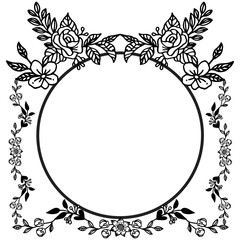 Beautiful leaf floral frame, for decoration of invitation card. Vector