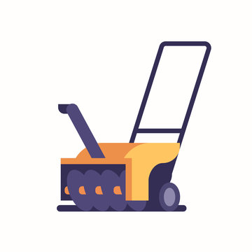 snowblower or snow thrower icon winter snow removal concept flat