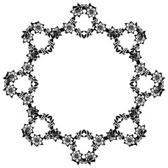 Graphic of black and white frame with design plant of leaf floral frame. Vector