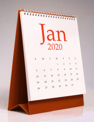 Simple desk calendar 2020 - January