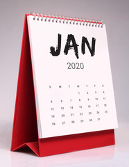 Simple desk calendar 2020 - January