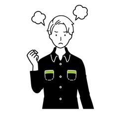 Illustration of a  man who makes an angry look.