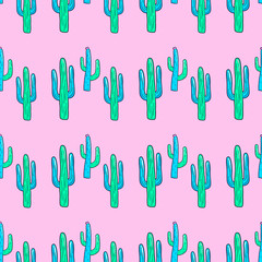 Seamless pattern. Cactus.  Use for t-shirt, greeting cards, wrapping paper, posters, fabric print.