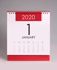 Simple desk calendar 2020 - January