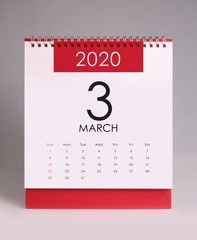 Simple desk calendar 2020 - March