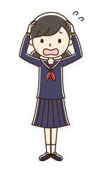 女子学生　焦る