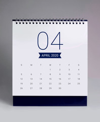 Simple desk calendar 2020 - April