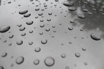 drops of water on car