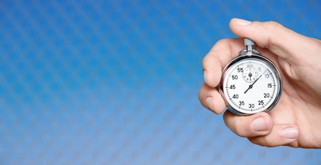 Close-up Stopwatch in Human Hand, Timer