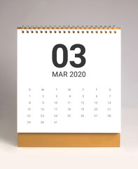 Simple desk calendar 2020 - March