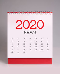 Simple desk calendar 2020 - March