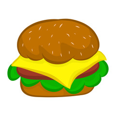 hamburger isolated illustration on white background
